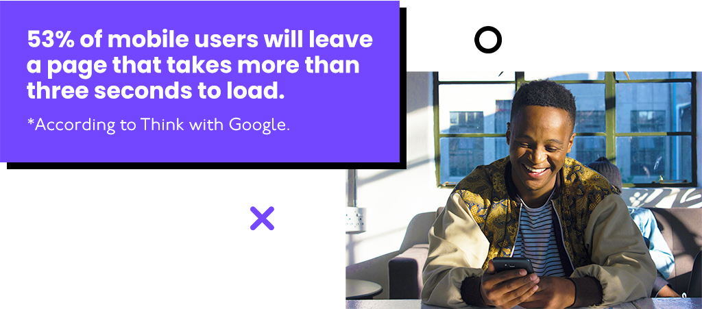 53% of mobile users will leave a page that takes more than three seconds to load.