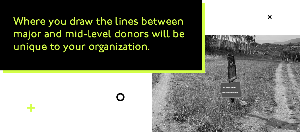 Where you draw the lines between major and mid-level donors will be unique to your organization.