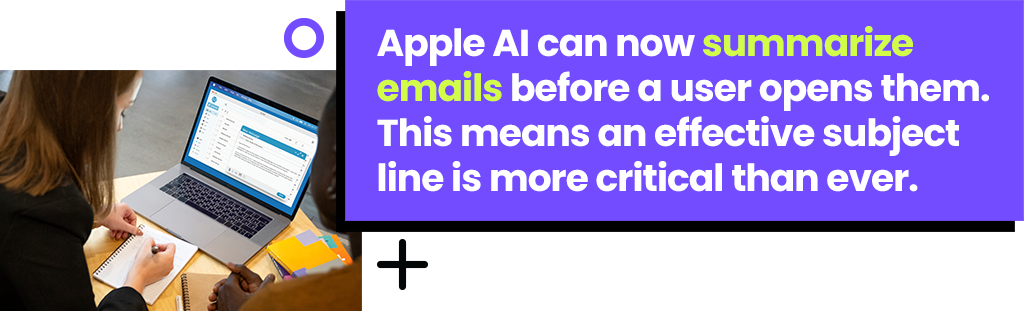 Apple AI can now summarize emails before a user opens them. This means an effective subject line is more critical than ever. Apple AI can now summarize emails before a user opens them. This means an effective subject line is more critical than ever.