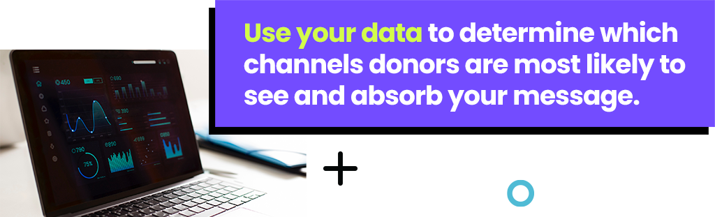 Use your data to determine which channels donors are most likely to see and absorb your message.